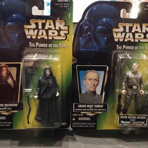 Vtg 90's Star Wars Power of the Force Grand Moff Tarkin/Emperor Palpatine